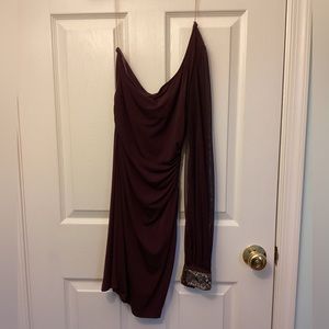 Dark purple bodycon mini dress